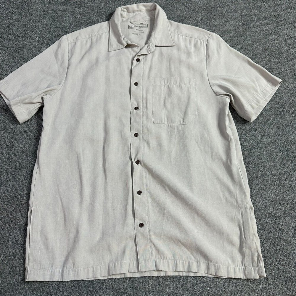 5.11 Tactical Men's Short Sleeve Camp Shirt in Light Beige